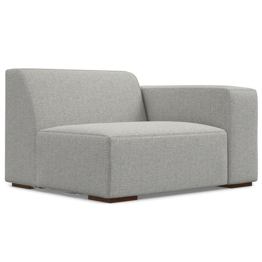 44" Gray Fabric Modular Sofa With Brown Legs