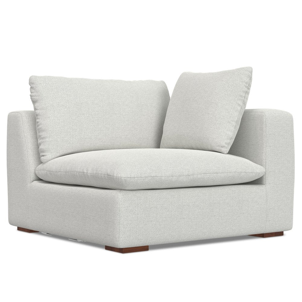 44" Gray Fabric Modular Sofa With Brown Legs