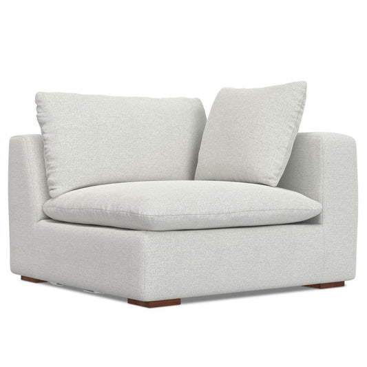 44" Gray Fabric Modular Sofa With Brown Legs