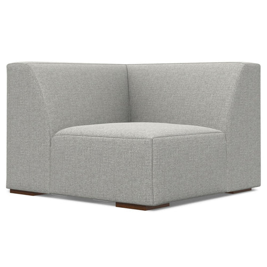 38" Gray Fabric Modular Sofa With Brown Legs