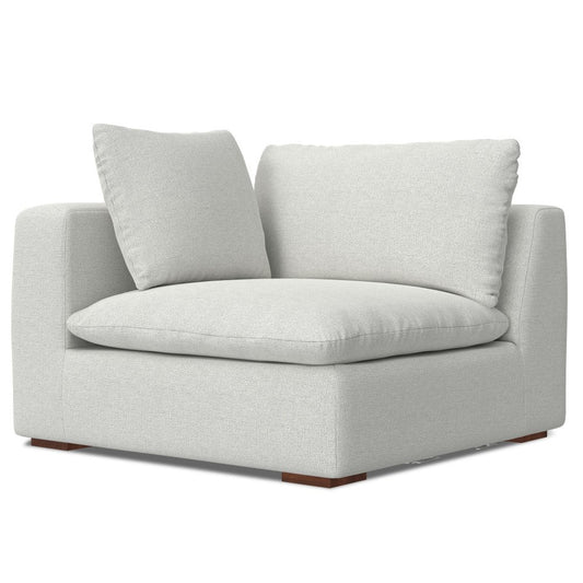 44" Gray Fabric Modular Sofa With Brown Legs