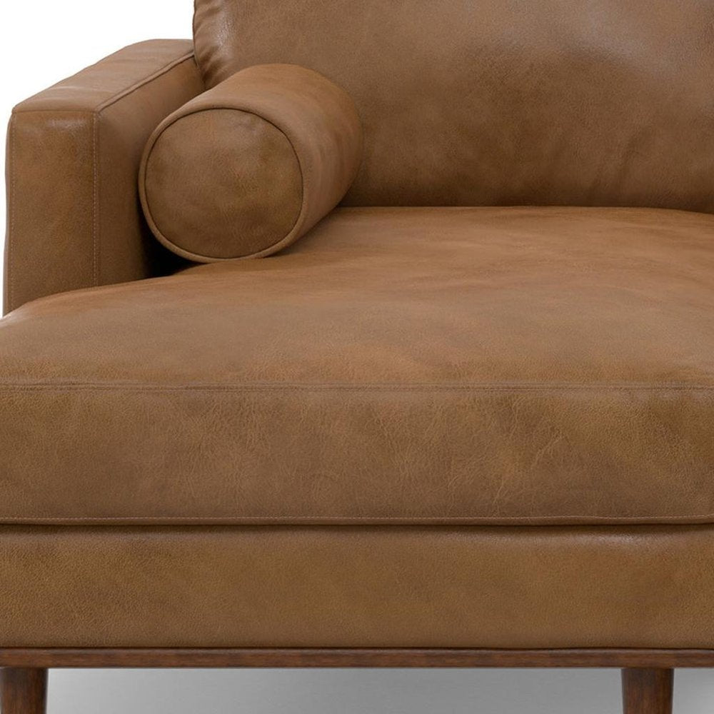 102" Brown Leather Sofa