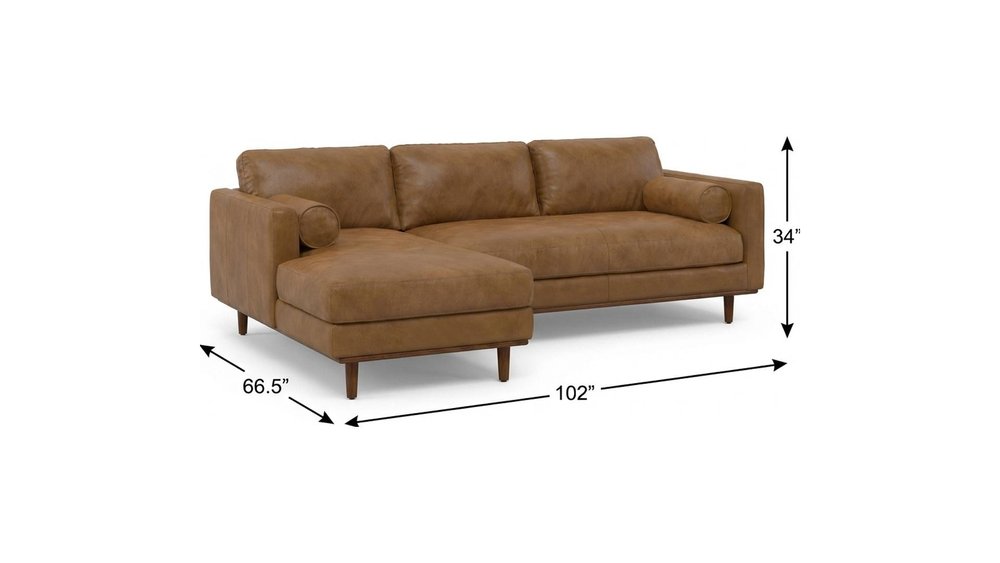 102" Brown Leather Sofa