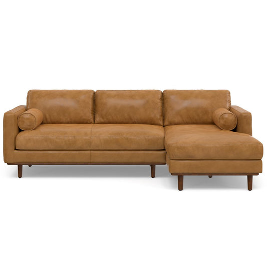 102" Sienna Leather Sofa With Brown Legs