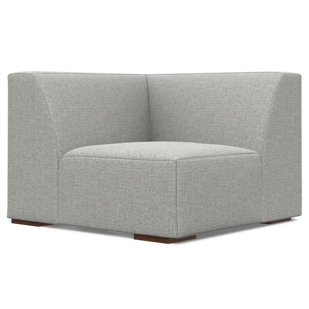 116" Gray Fabric Sofa With Ottoman With Brown Legs