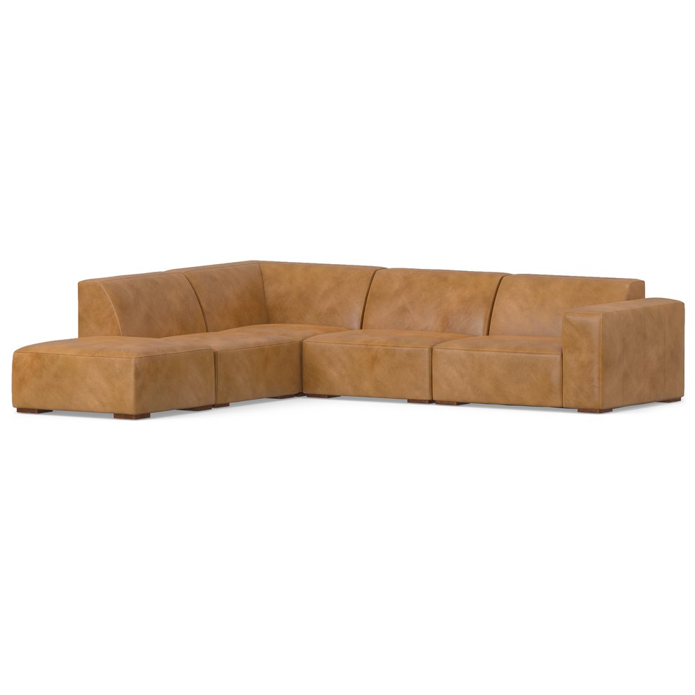 116" Sienna Leather Sofa With Ottoman With Brown Legs