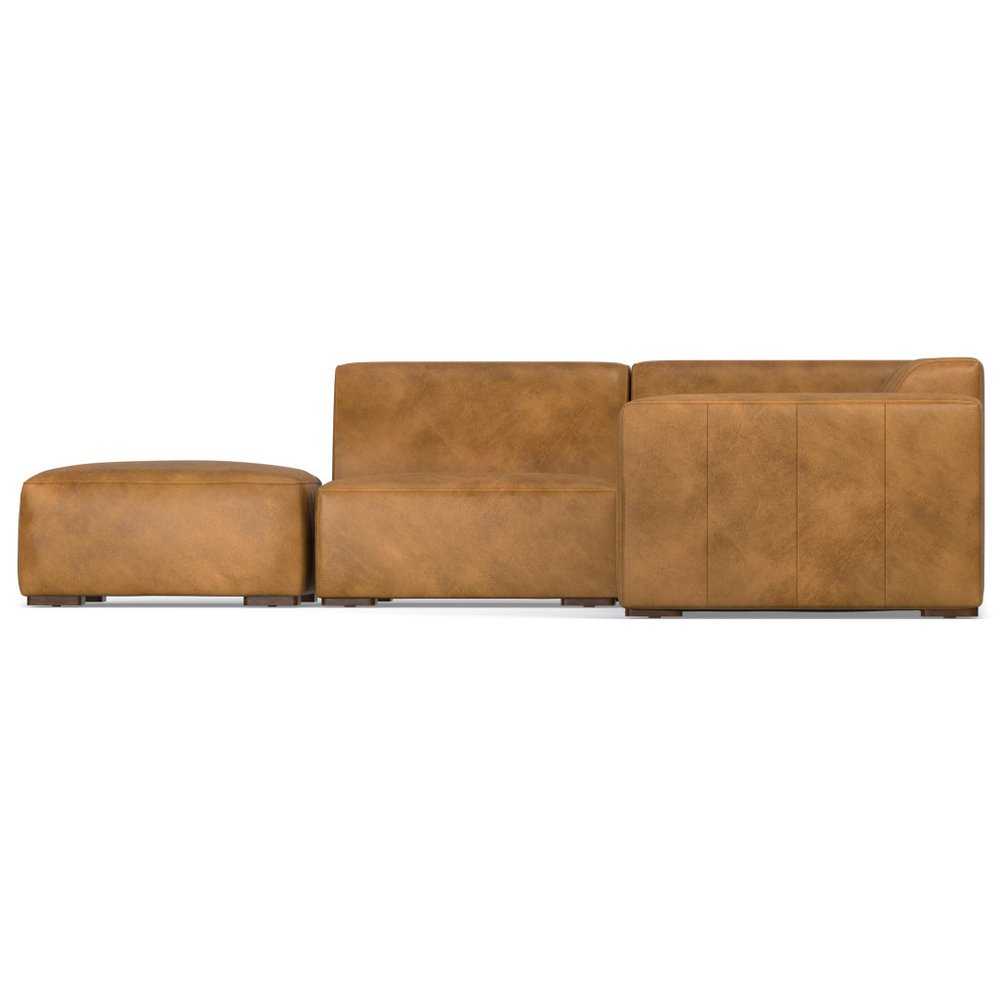 116" Sienna Leather Sofa With Ottoman With Brown Legs