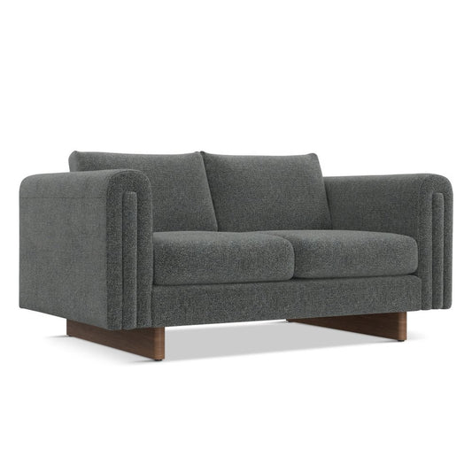 61" Dark Gray Fabric Sofa