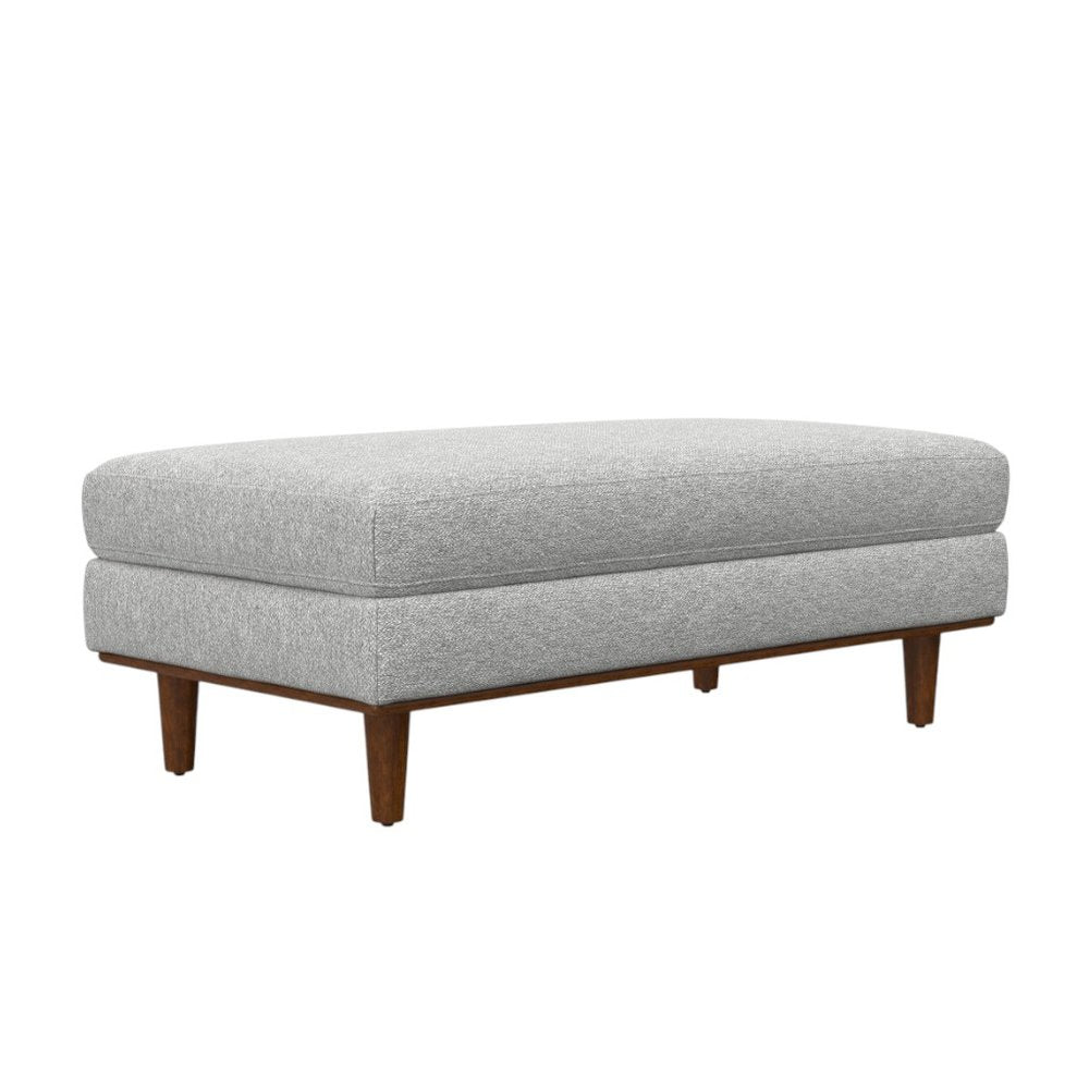 49" Gray and Brown Fabric Cocktail Ottoman