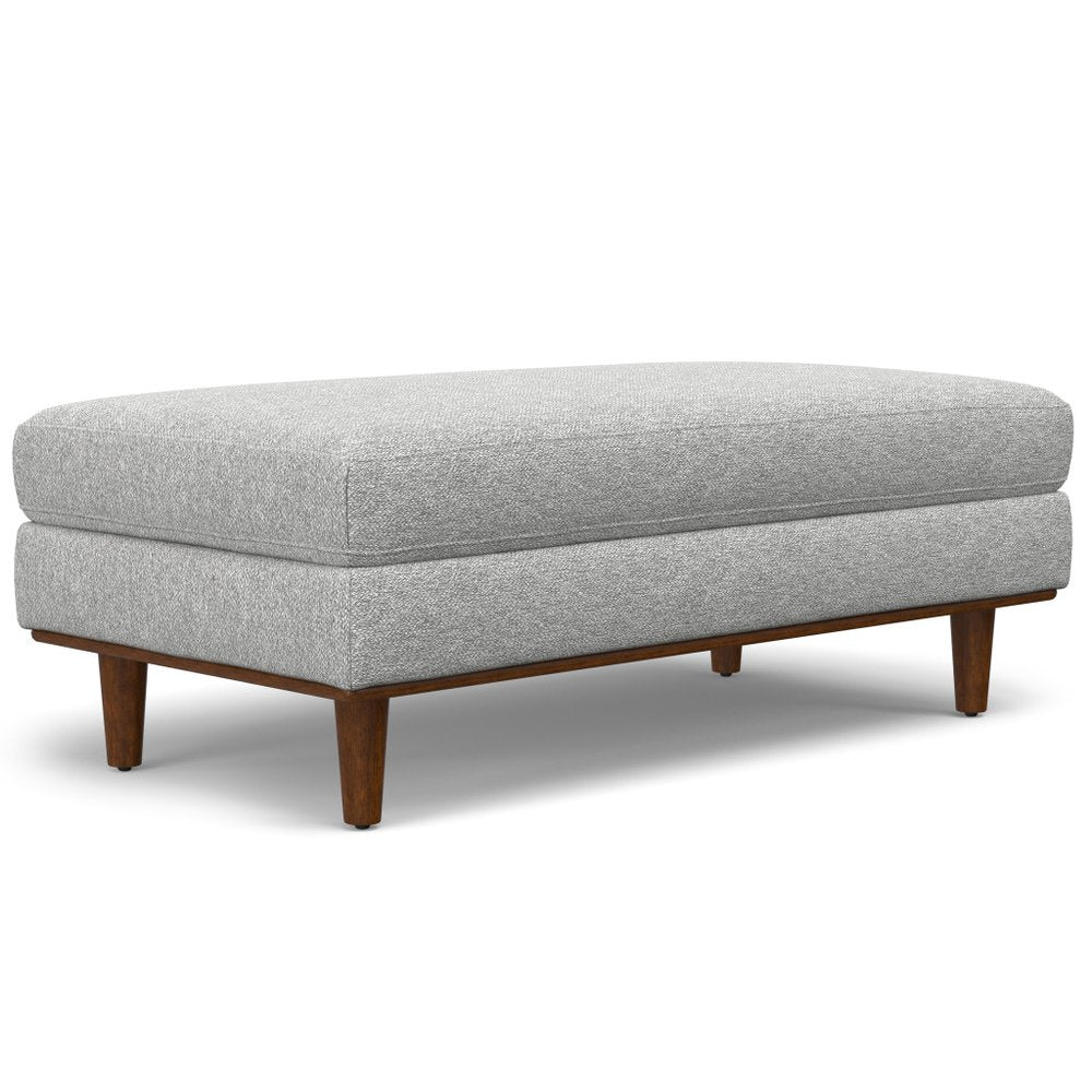 49" Gray and Brown Fabric Cocktail Ottoman