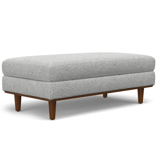 49" Gray and Brown Fabric Cocktail Ottoman