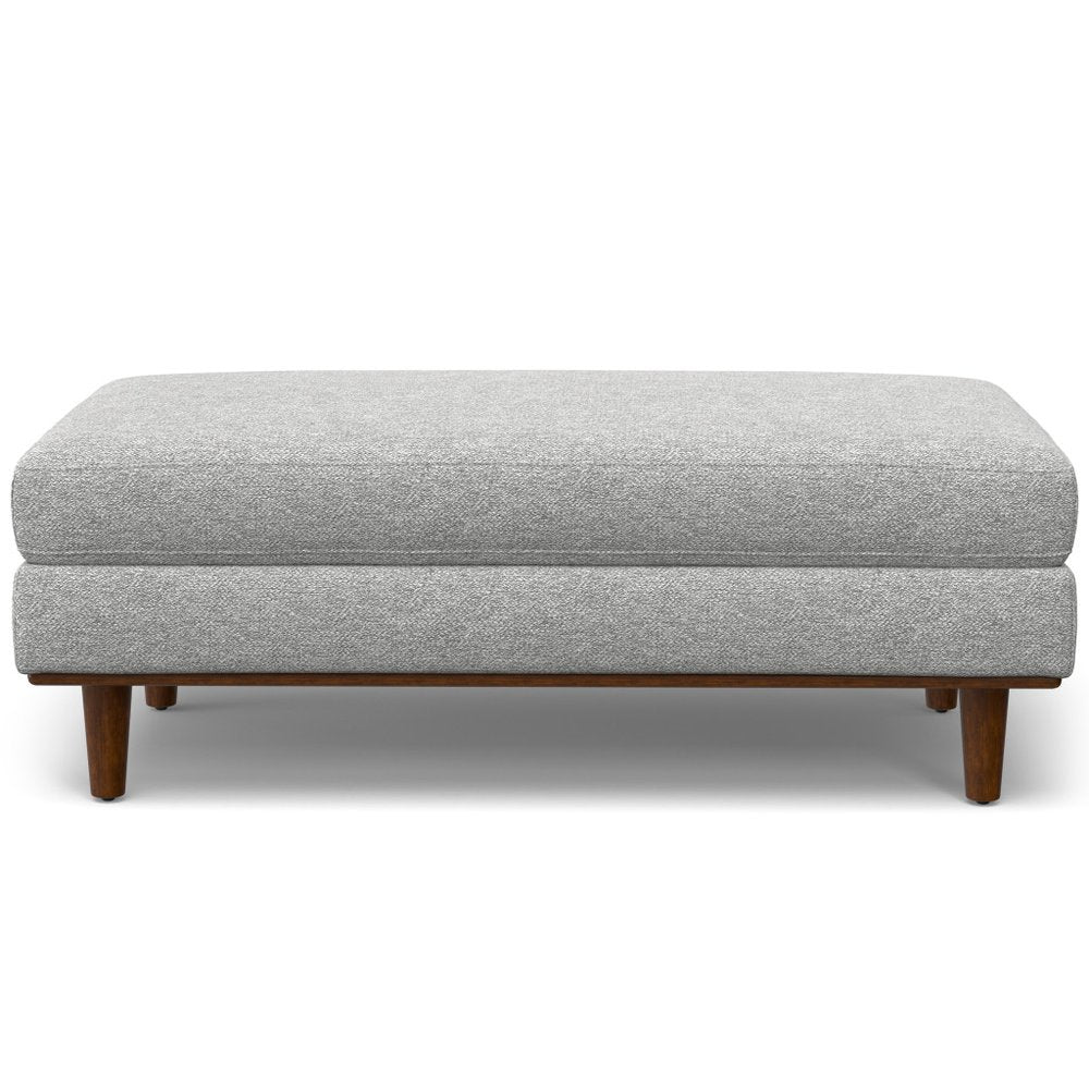 49" Gray and Brown Fabric Cocktail Ottoman