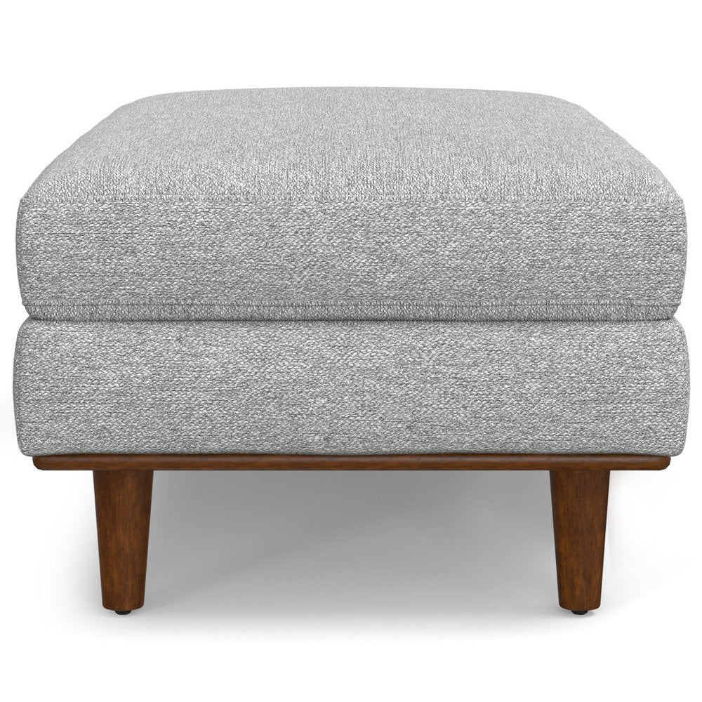 49" Gray and Brown Fabric Cocktail Ottoman