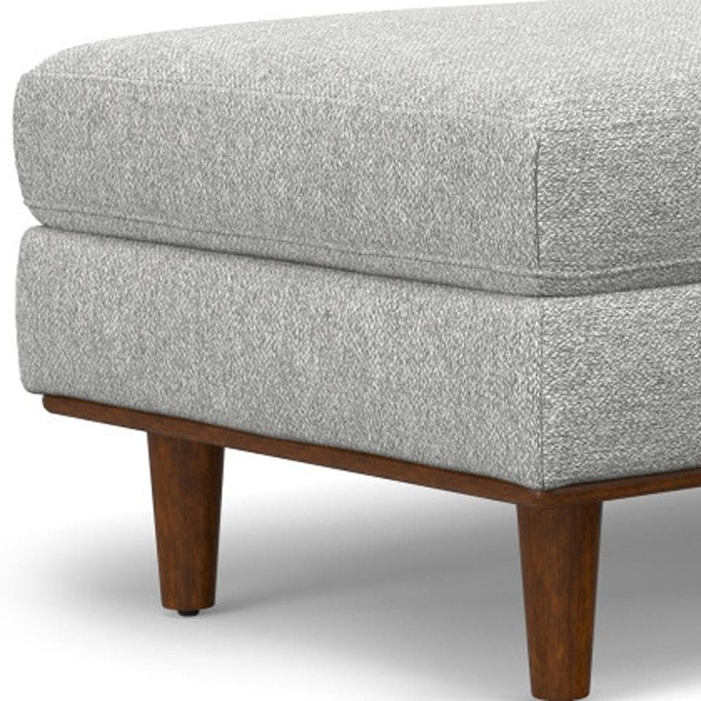 49" Gray and Brown Fabric Cocktail Ottoman