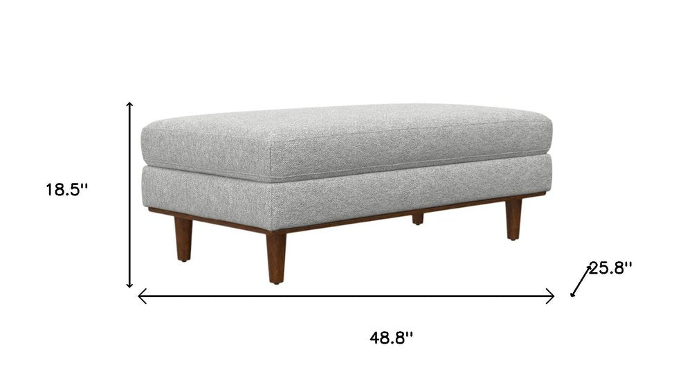 49" Gray and Brown Fabric Cocktail Ottoman