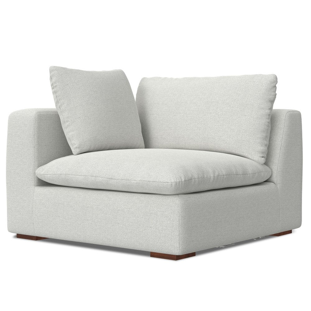 125" Gray Fabric Modular Sofa With Brown Legs