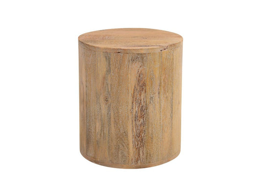 Set of Three Brown Solid Wood Round Solid Furniture Set
