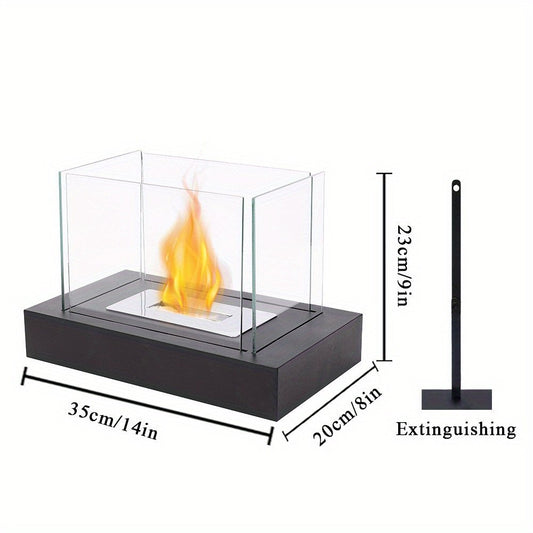 14" Black Metal Free Standing BioEthanol Fireplace