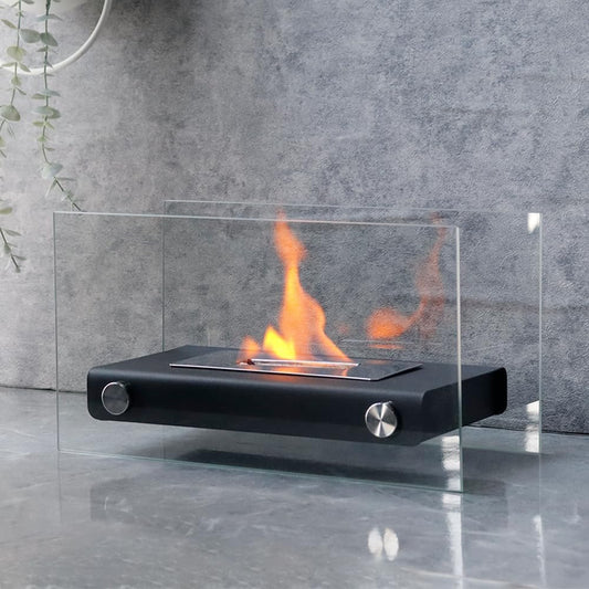 14" Black And Silver Metal BioEthanol Portable Firepit
