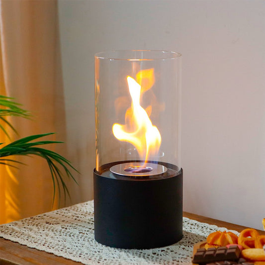 5" Black Glass Ethanol Fireplace