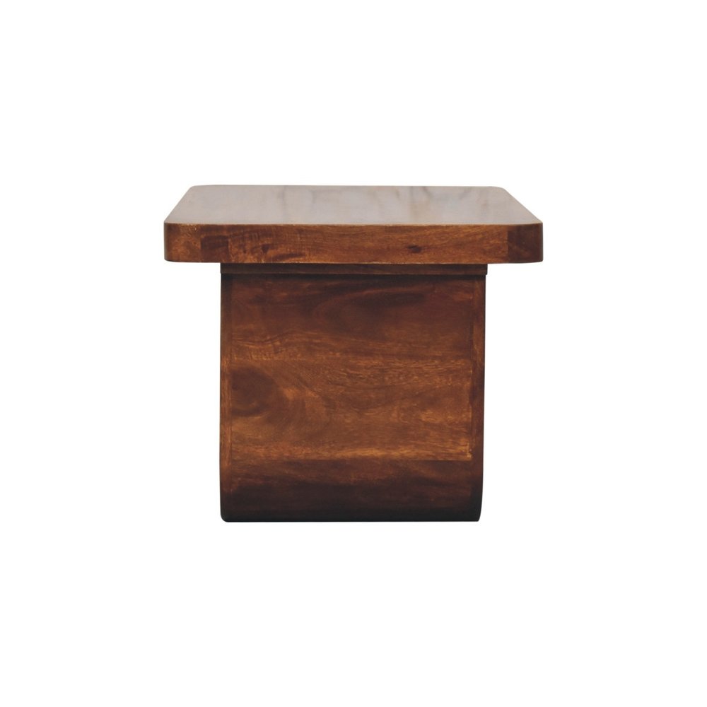 32" Chestnut Solid Wood Double Pedestal Coffee Table