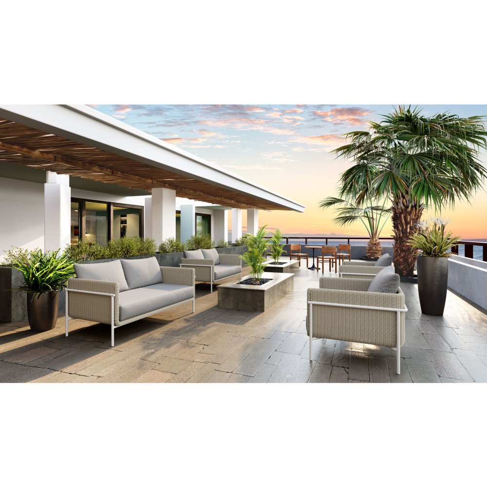 59" Gray Polypropylene Sofa