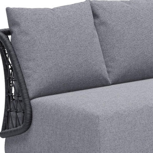 76" Gray Polypropylene Sofa