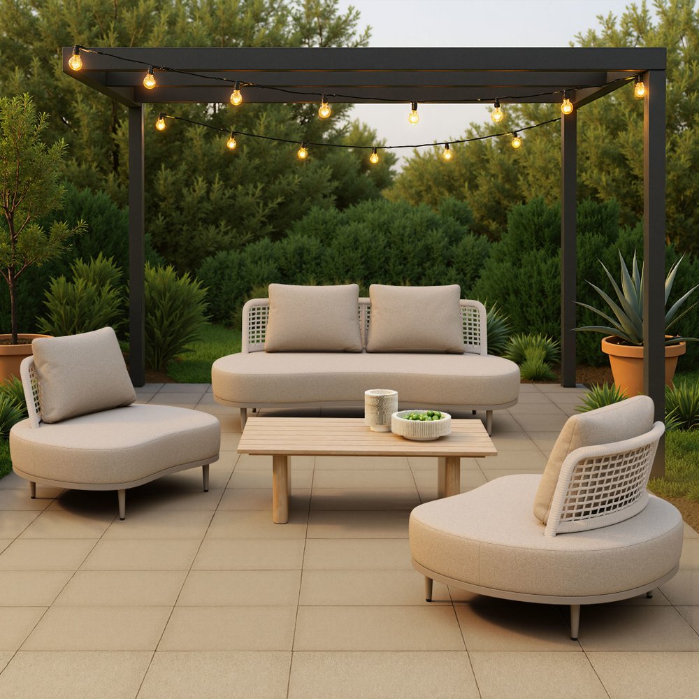 48" Natural Aluminum Outdoor Coffee Table