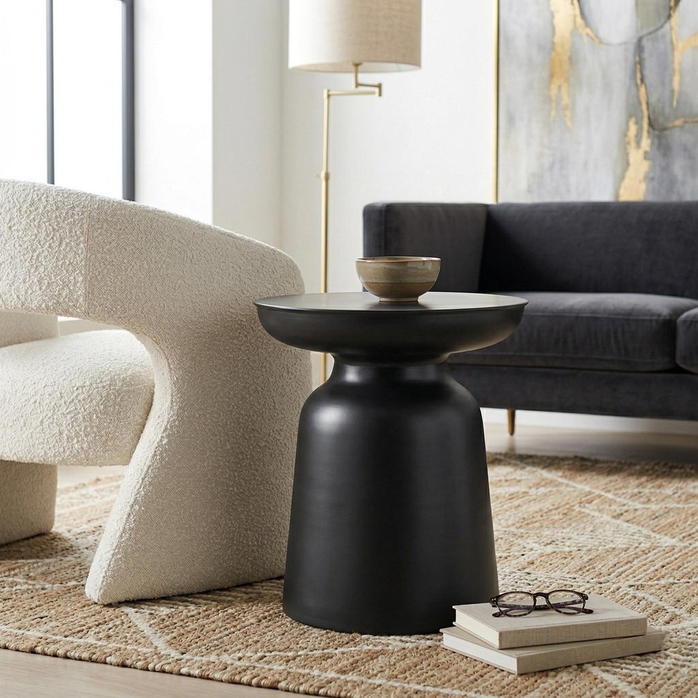 Black Iron and Metal Free Form Solid Furniture Set