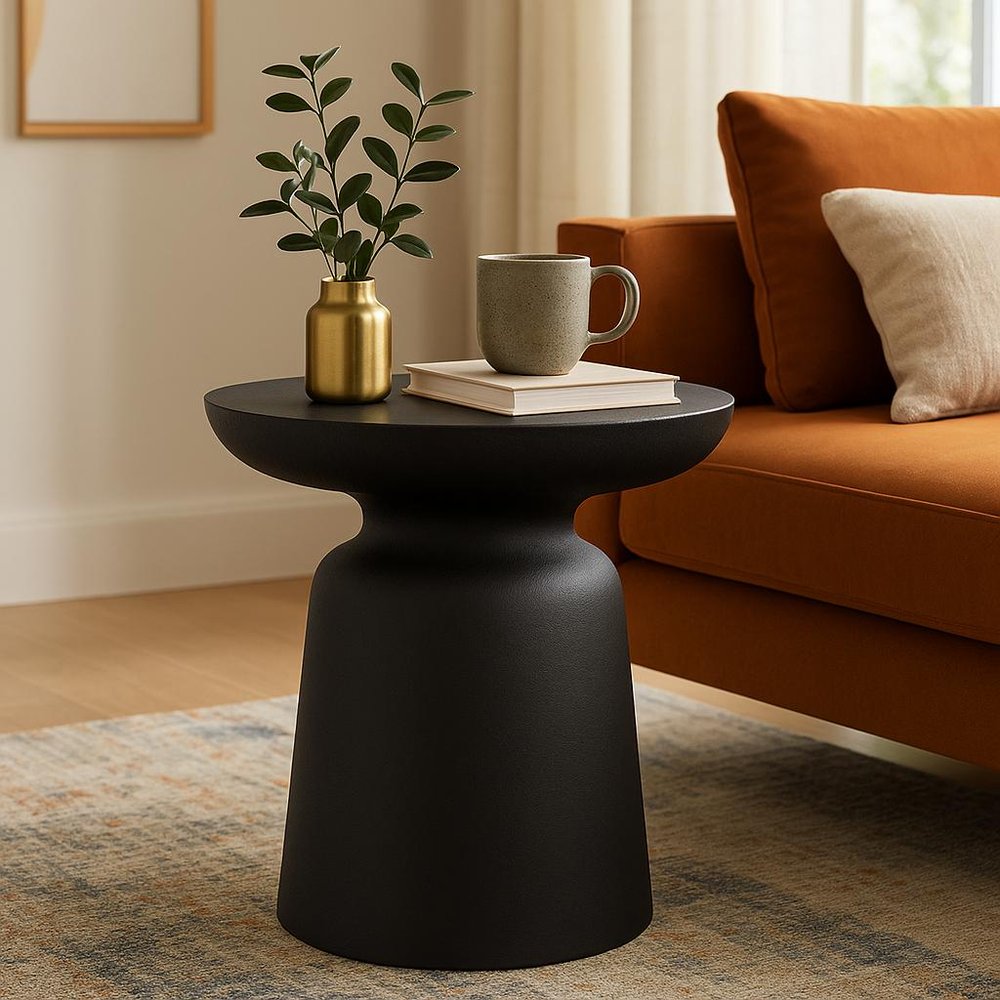Black Iron and Metal Free Form Solid Furniture Set