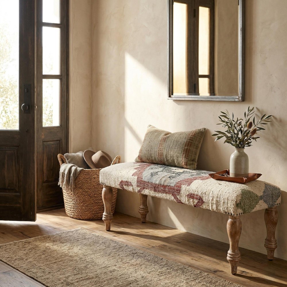 Beige Fabric and Solid Manufactured Wood Free Form Solid Furniture Set