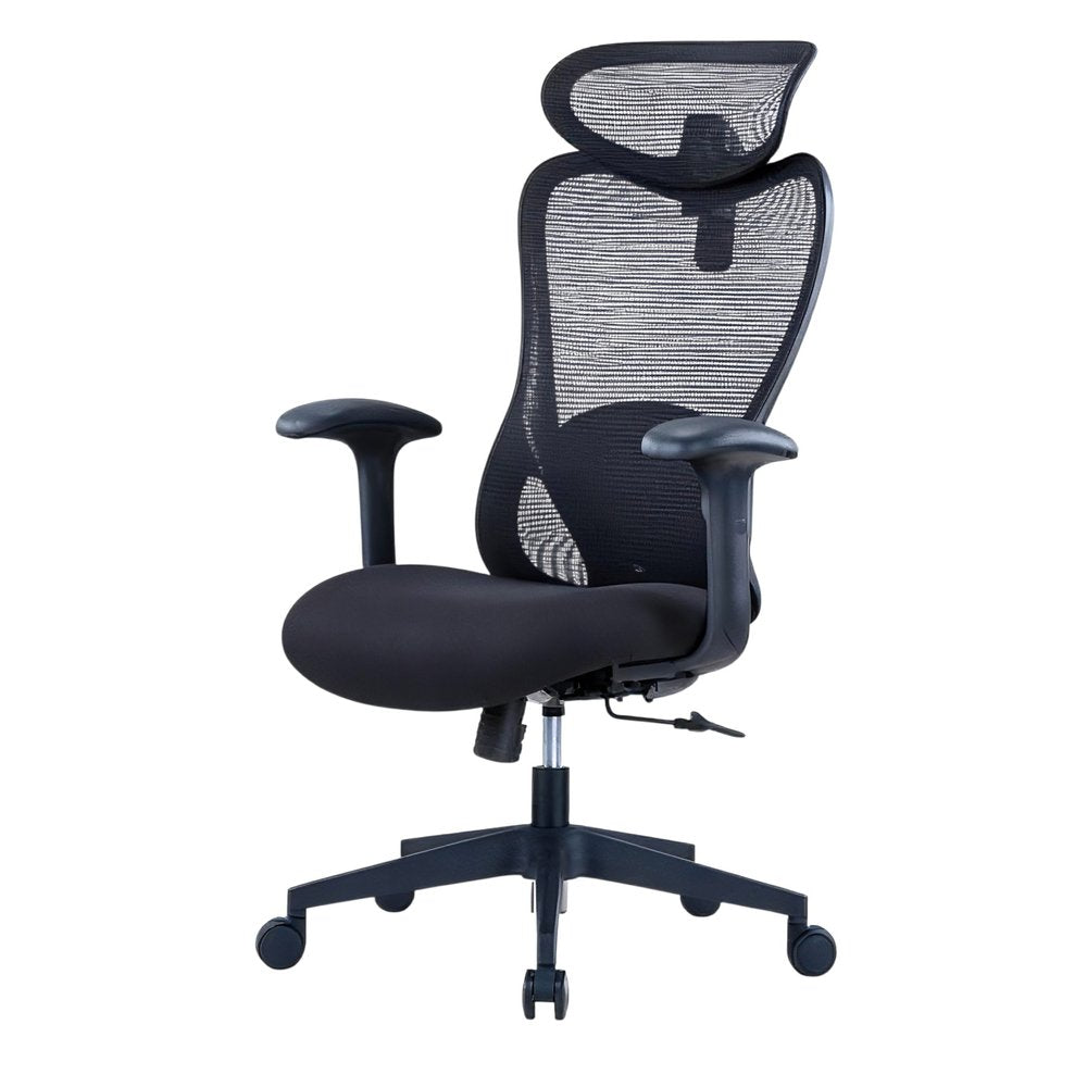 Black Adjustable Height Swivel Rolling Executive Office Chair