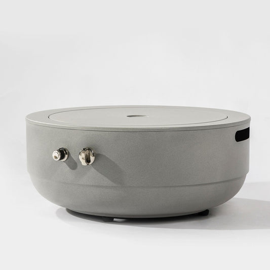 50000 BTU 24" Gray Steel Propane Round Fire Pit With Cover