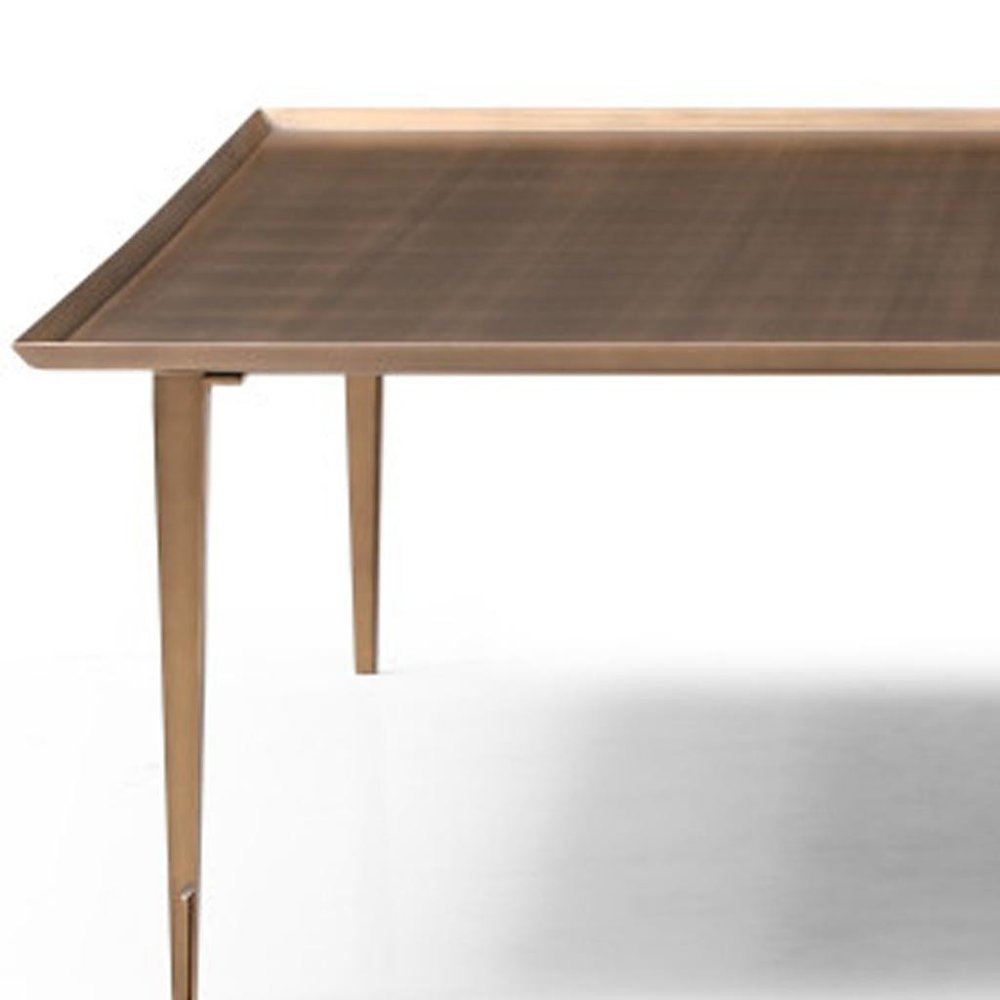 47" Bronze Bronze Square Distressed Coffee Table