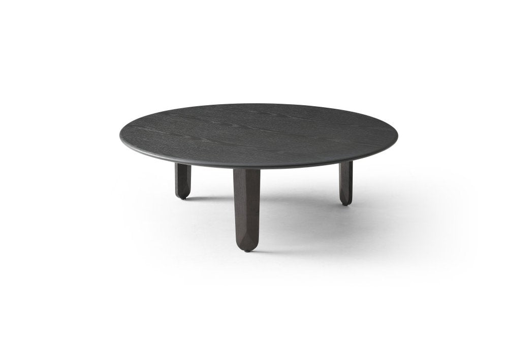 41" Black Solid Wood Round Coffee Table