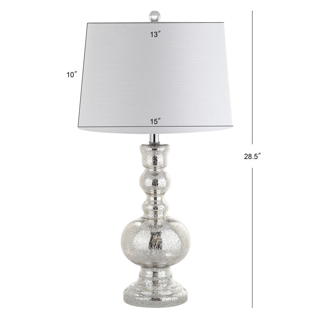 Set of Two 29" Silver Novelty Table Lamps With Drum Shades