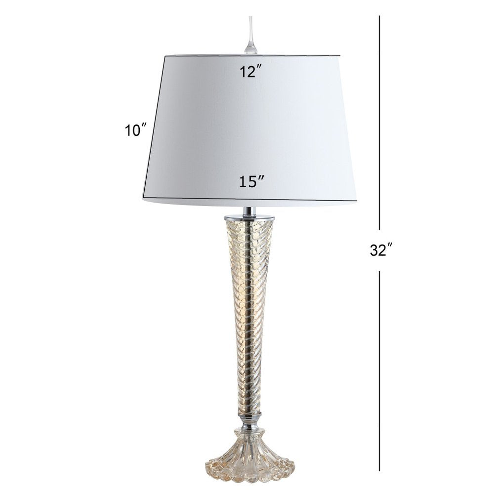 Set of Two 32" Champagne Urn Buffet Lamps With Globe Shades
