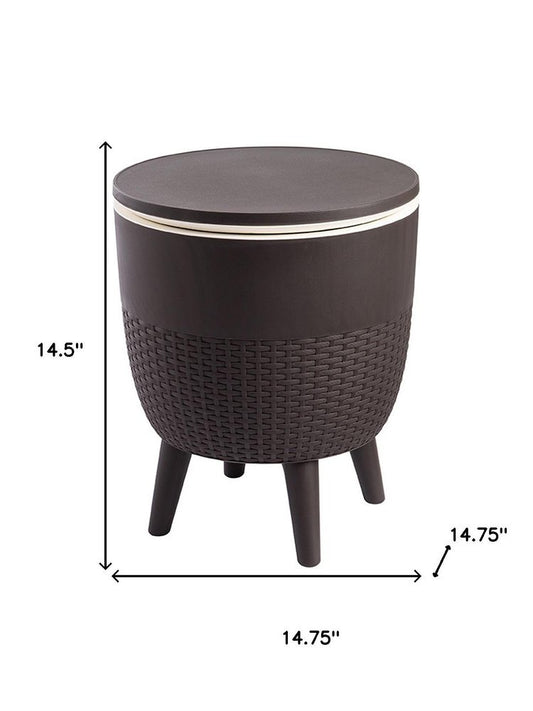 15" Plastic Outdoor Footstool Ottoman