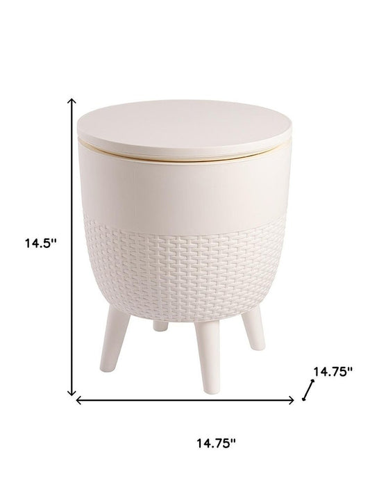 15" Plastic Outdoor Footstool Ottoman