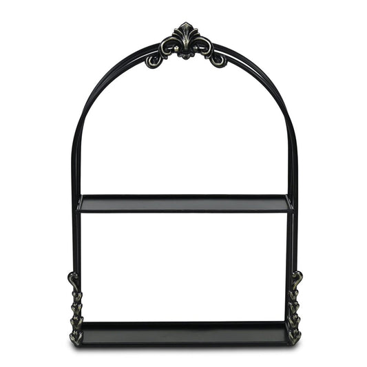 13" Black Metal Wall Mounted Accent Shelf