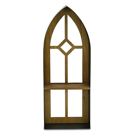 9" Black Metal Wall Mounted Accent Shelf