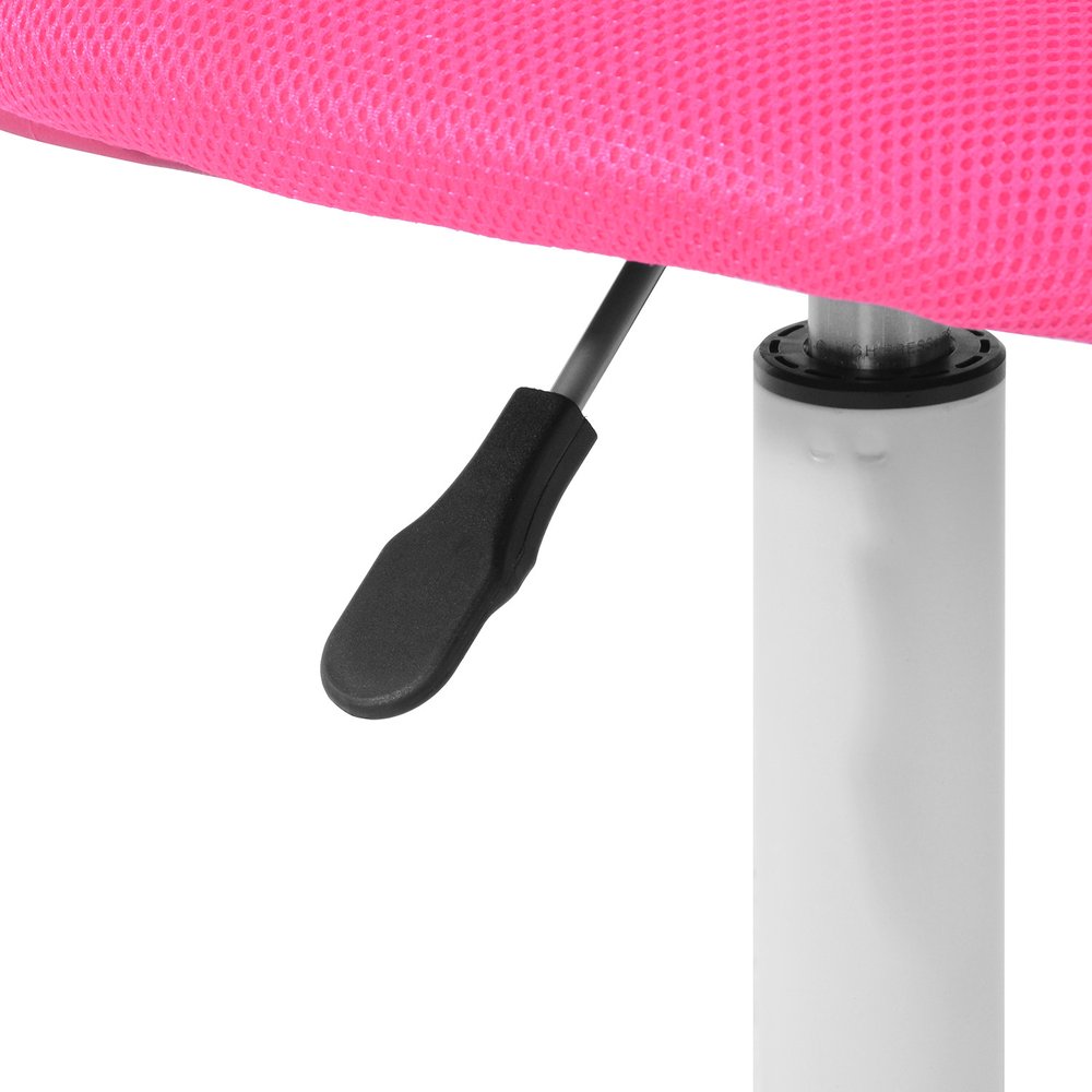 Fuchsia and White Adjustable Height Swivel Rolling Office Chair