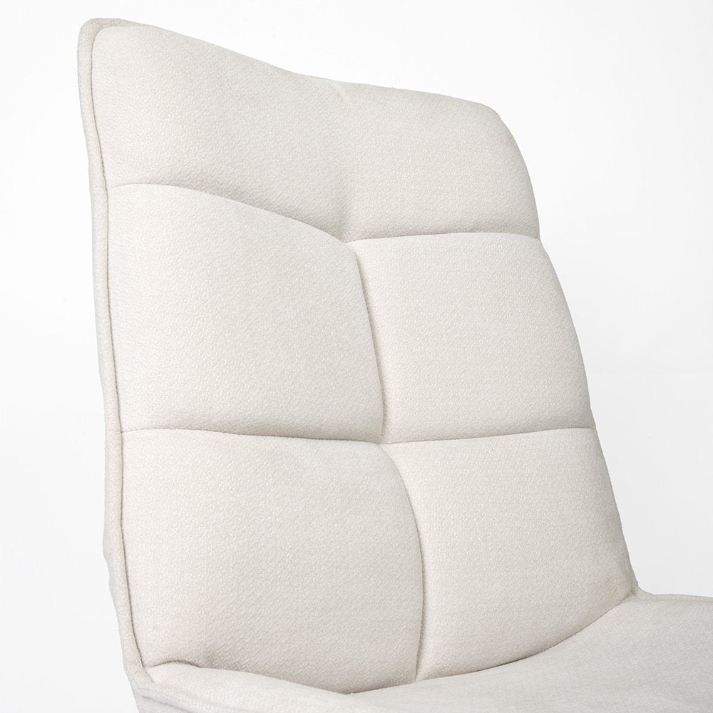 Beige Black and Silver Swivel Conference Office Chair