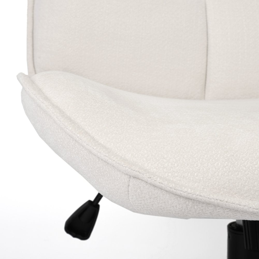 Beige Black and Silver Swivel Conference Office Chair