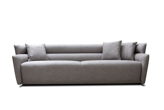 100" Gray Nubuck Leather Sofa