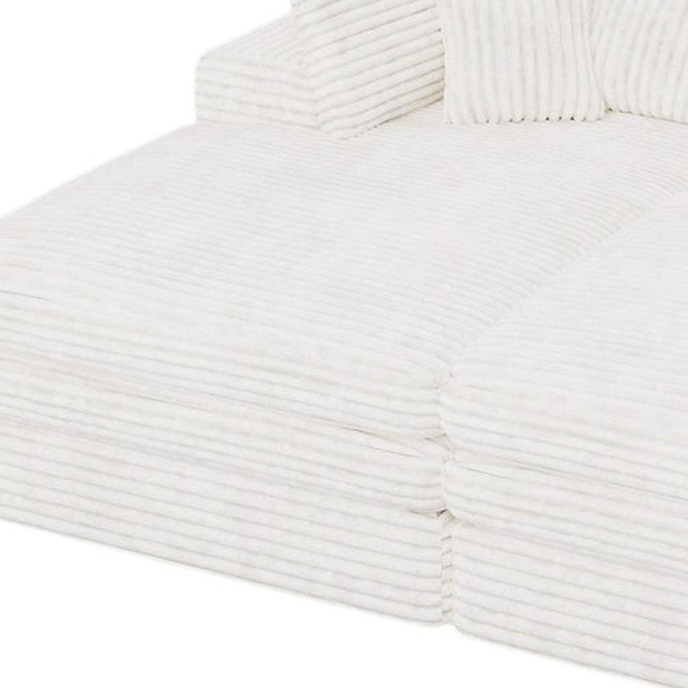 79" White Corduroy Sleeper Sofa