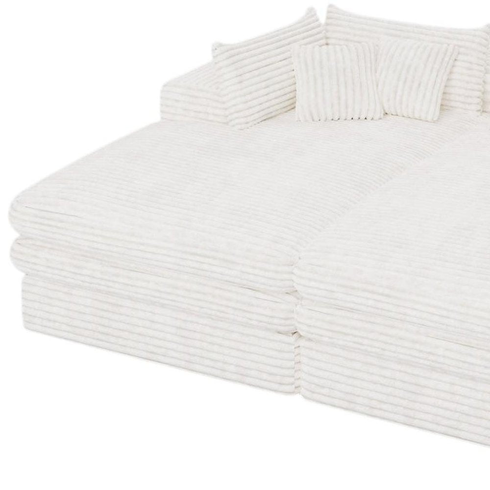 79" White Corduroy Sleeper Sofa