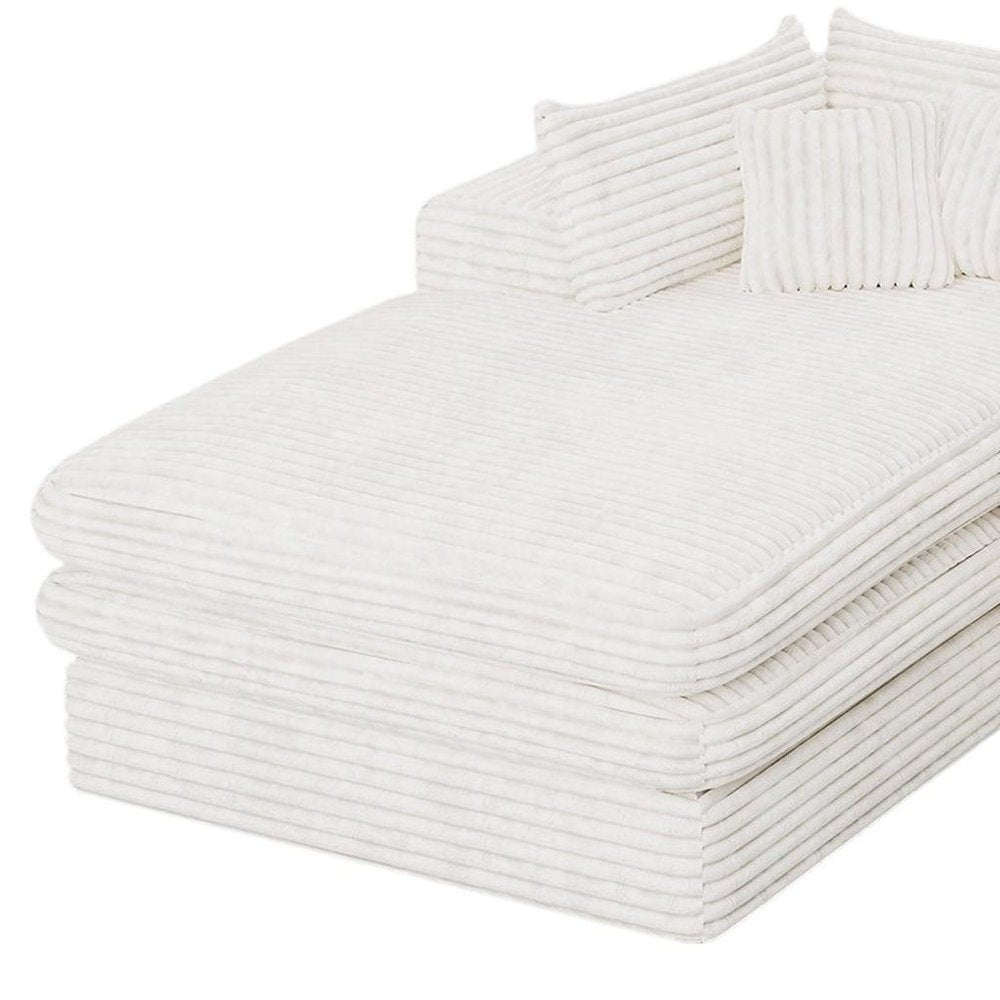 121" White Corduroy Sofa