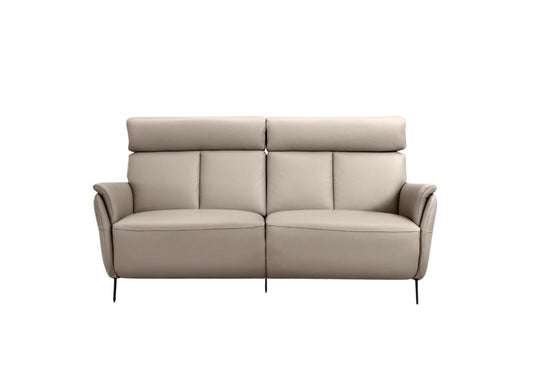 73" Light Gray Leather Reclining USB Sofa