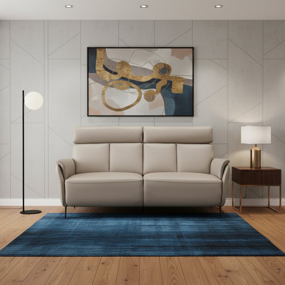 73" Light Gray Leather Reclining USB Sofa